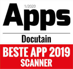 Docutain erhielt für 2019 und 2020 die Ehrung als beste Scanner App.