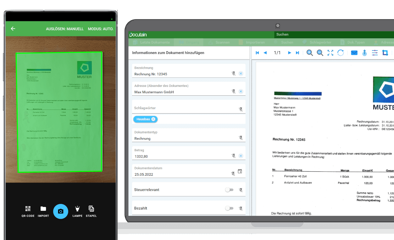 Am PC können im Stapel gescannte Dokumente in Ruhe auch nachträglich indexiert werden