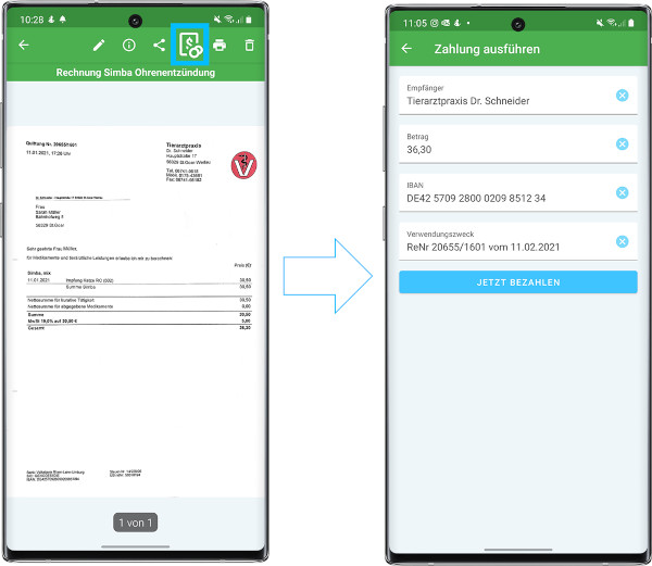 Jetzt Bezahlen Funktion in Docutain
