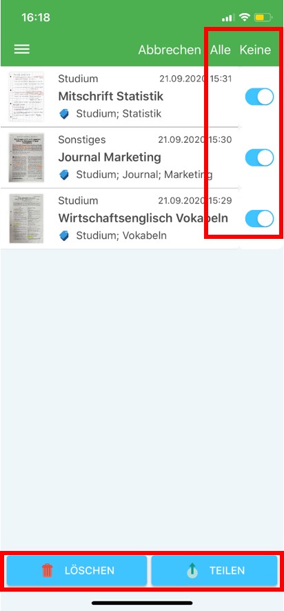 Gleichzeitiglöschen